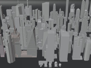 100 Unique Newyork Buildings kitbash bundle 3D Модель