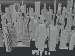 100 Unique Newyork Buildings kitbash bundle 3D Model