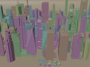 100 Unique Newyork Buildings kitbash bundle 3D Model