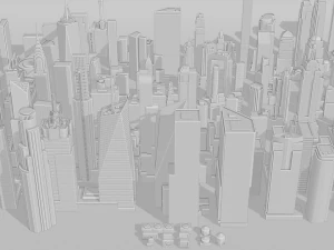 100 Unique Newyork Buildings kitbash bundle 3D Model