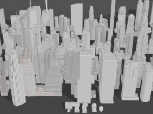 100 Unique Newyork Buildings kitbash bundle 3D Модель