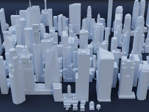 100 Unique Newyork Buildings kitbash bundle 3D Model