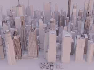 100 Unique Newyork Buildings kitbash bundle 3D Модель