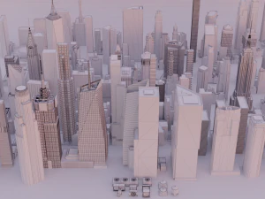 100 Unique Newyork Buildings kitbash bundle 3D Model