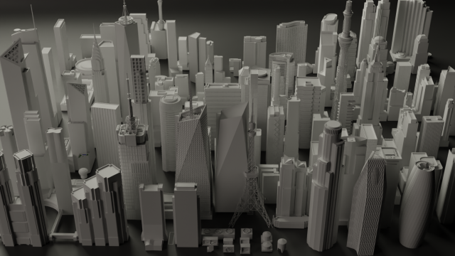 Mega Buildings Pack 3Dモデル .c4d .max .obj .3ds .fbx .stl .blend 