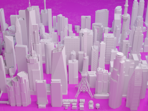 Mega Buildings Pack 3Dモデル