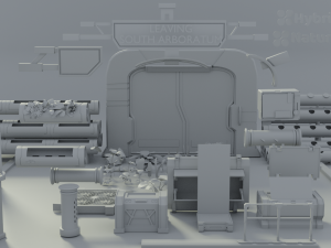 Sci-Fi Props Kitbash Bundle 3D 模型