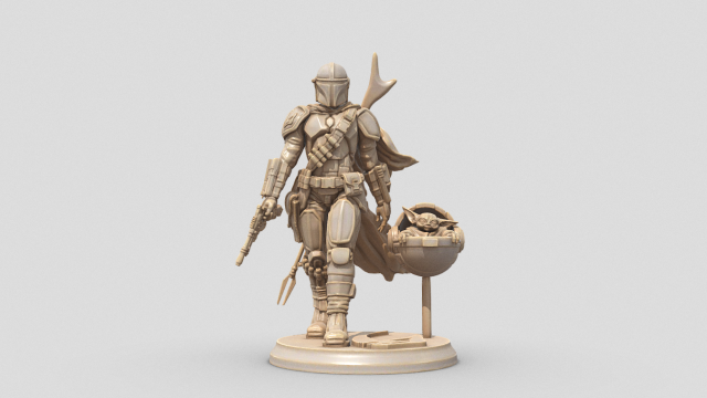 The Mandalorian Starwars 3D 打印模型 .c4d .max .obj .3ds .fbx .stl .blend 