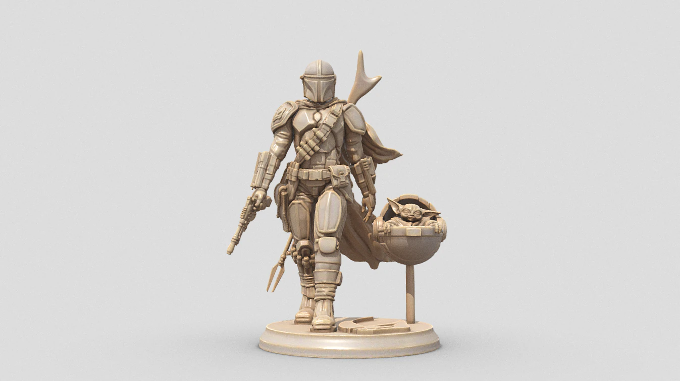 The Mandalorian Starwars 3D Print Model .c4d .max .obj .3ds .fbx .stl .blend 