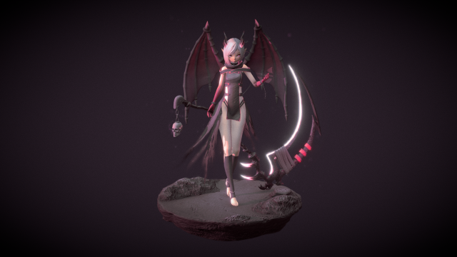 Dragon Girl Anime Modèle 3D .c4d .max .obj .3ds .fbx .stl .blend 