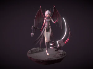 Anime Fille Dragon Modèle 3D