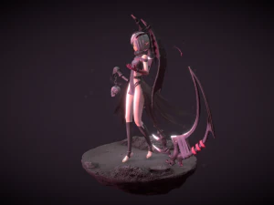 Dragon Girl Anime 3D Model