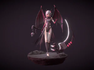 Dragon Girl Anime 3D Model