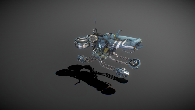 Sci-fi Hover bike Low-poly Low-poly 3D 模型 .c4d .max .obj .3ds .fbx .stl .blend 