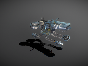Sci-fi Hover bike Low-poly Low-poly Modelo 3D