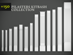 150 pilasters collection kitbash 3D Model