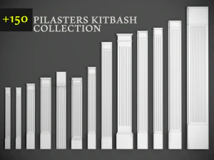 150 kitbash koleksi pilaster Model 3D