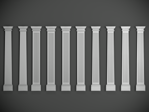 150 pilasters collection kitbash Modelo 3D