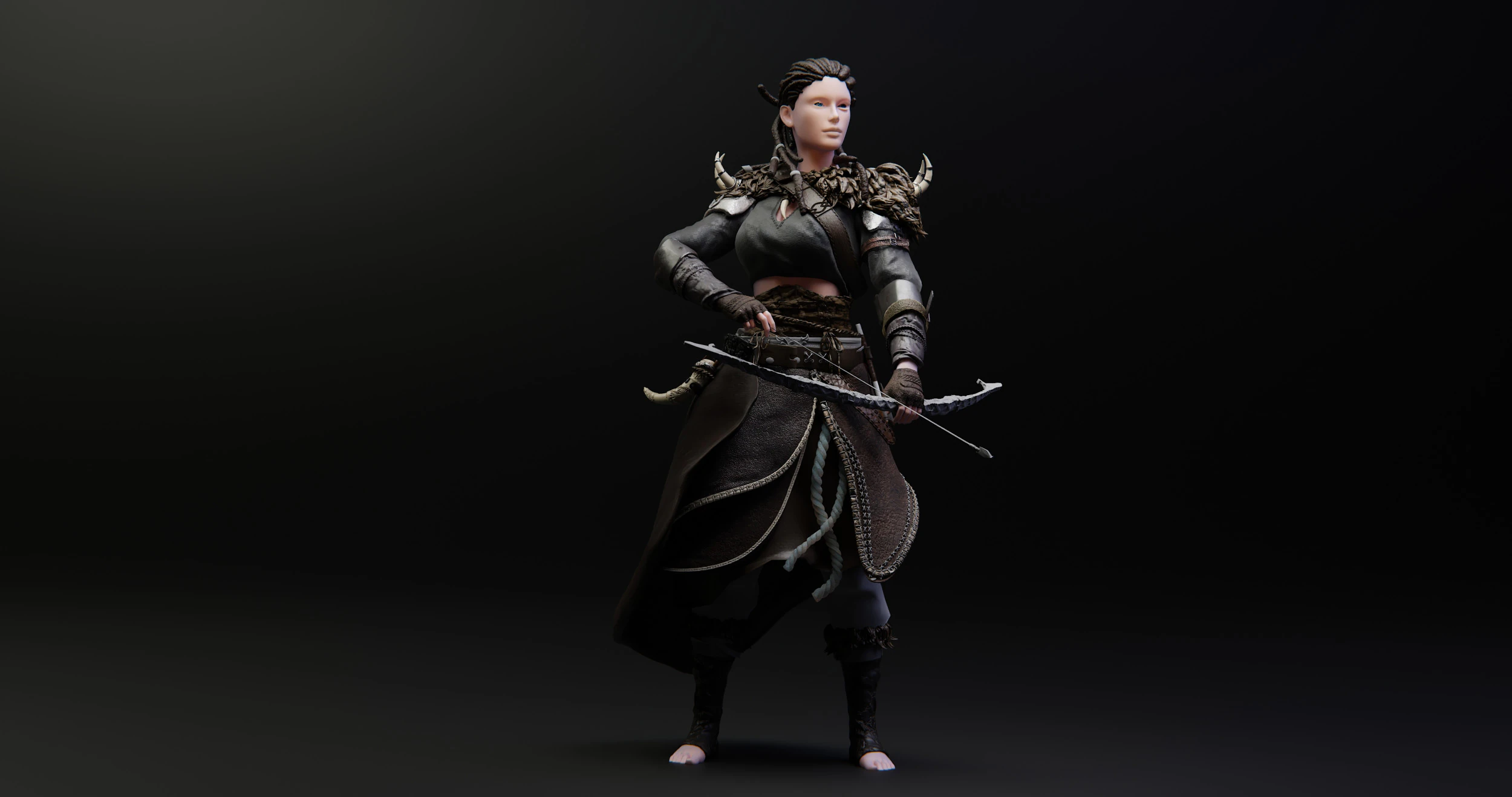 WOMAN VIKING 3D Print Model .c4d .max .obj .3ds .fbx .stl .blend