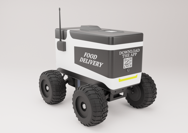 Food Delivery Robot Modelo 3D .c4d .max .obj .3ds .fbx .stl .blend 