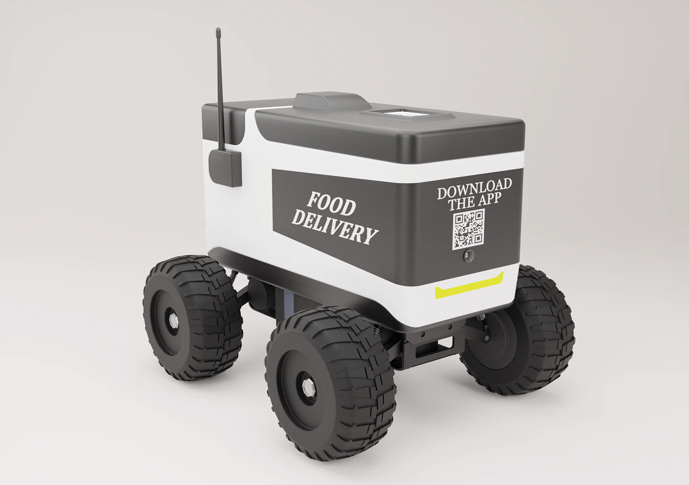 Food Delivery Robot 3D Model .c4d .max .obj .3ds .fbx .stl .blend 