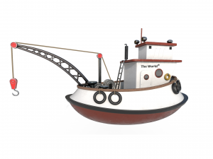 Fishing boat and ship Low-poly 3D Модель
