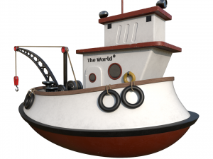 Fishing boat and ship Low-poly 3D Model