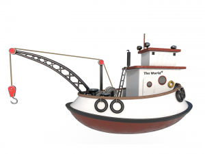 Fishing boat and ship Low-poly 3D Model