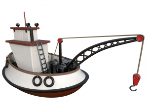 Fishing boat and ship Low-poly 3D Model