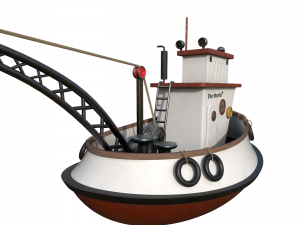 Fishing boat and ship Low-poly 3D Model