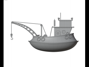 Fishing boat and ship Low-poly 3D Model