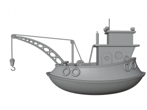 Fishing boat and ship Low-poly 3D Model