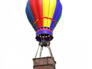 Hot Air Balloon Low-poly 3D Model