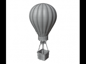 Hot Air Balloon Low-poly 3D Модель
