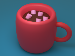 Cocoa mug with marshmallows 3D Model
