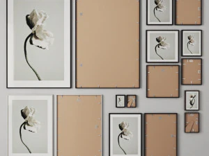 Par de p&ocirc;steres - Flores abstratas Modelo 3D