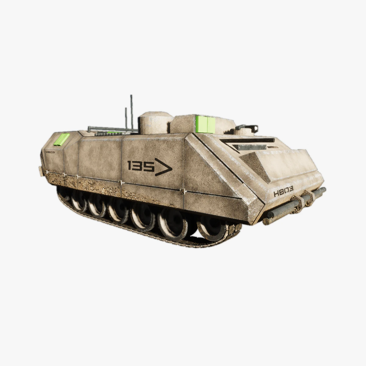 APC Scifi Tank KB03 3D Model .c4d .max .obj .3ds .fbx .stl .blend