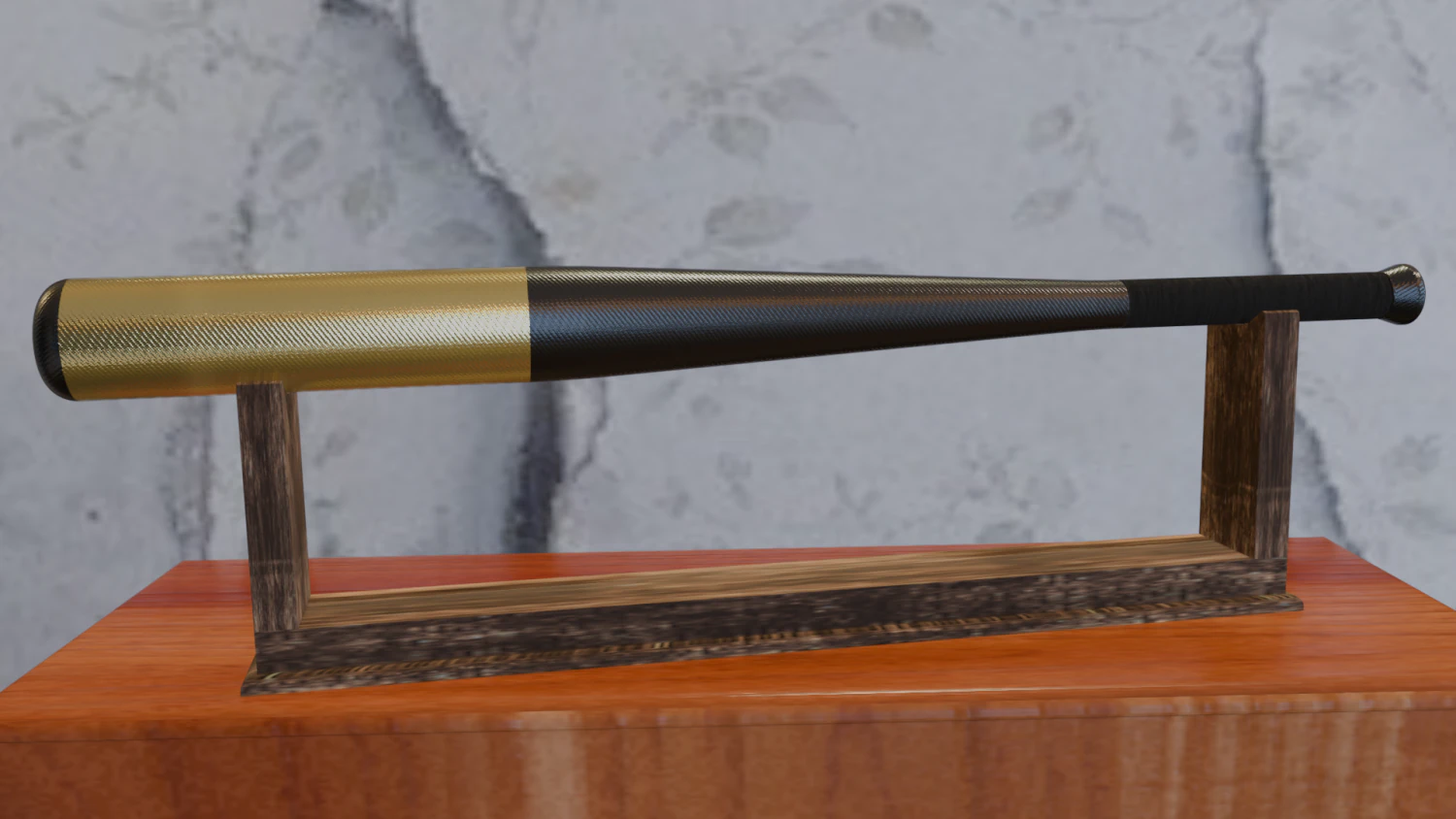 Baseball bat Gold-carbone 3D Model .c4d .max .obj .3ds .fbx .stl .blend