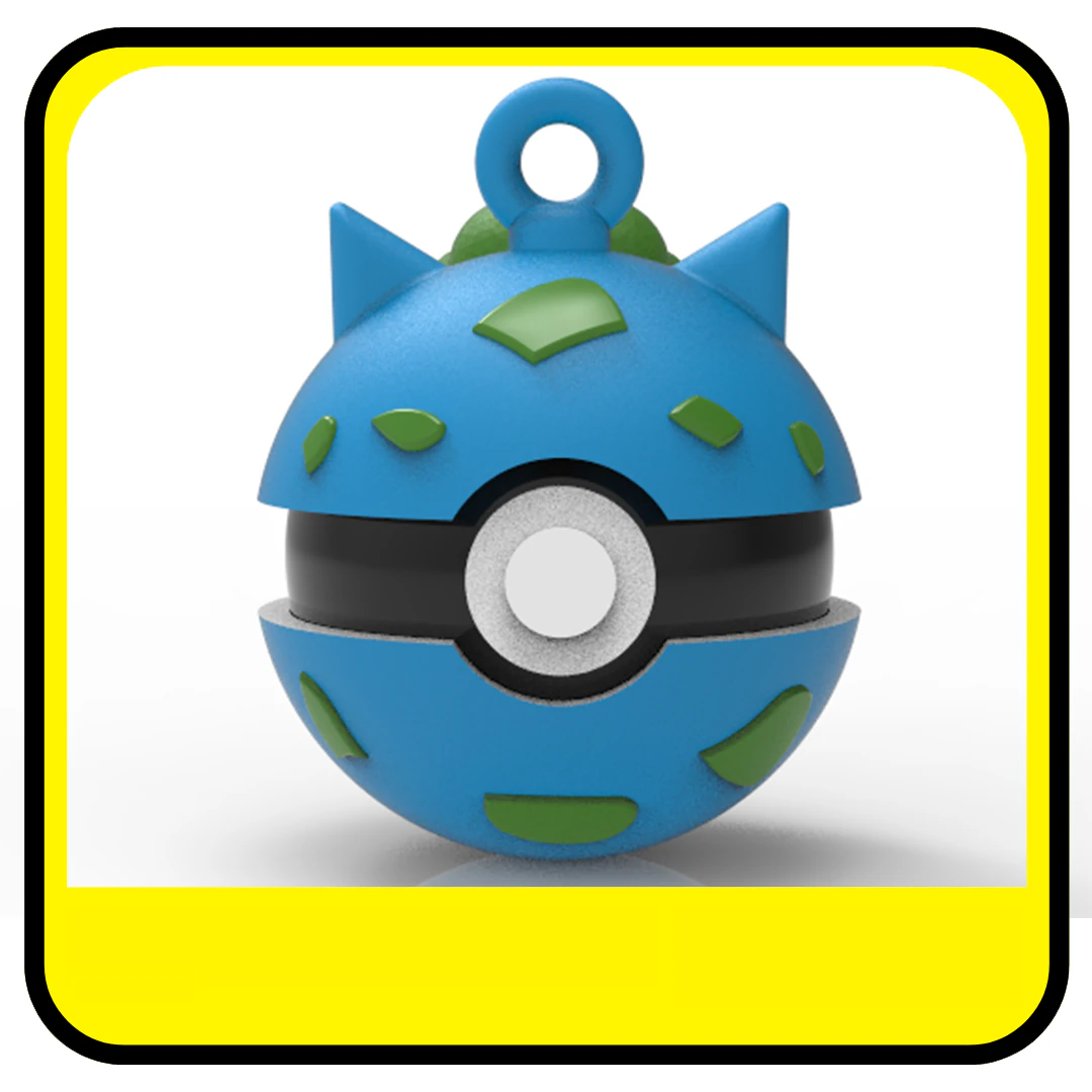POKEMON CHRISTMAS ORNAMENTS - POKEBALLS - BULBASAURS 3D Print Model .c4d .max .obj .3ds .fbx .stl .blend