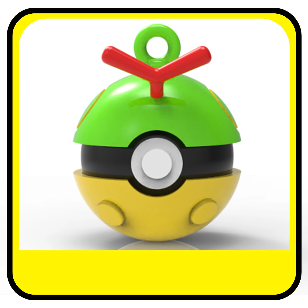 POKEMON CHRISTMAS ORNAMENTS - POKEBALLS - CATERPIE 3D Print Model .c4d .max .obj .3ds .fbx .stl .blend 