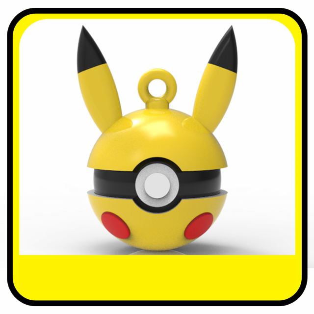 POKEMON CHRISTMAS ORNAMENTS - POKEBALLS - PIKACHU Modelo de impresión 3D .c4d .max .obj .3ds .fbx .stl .blend 