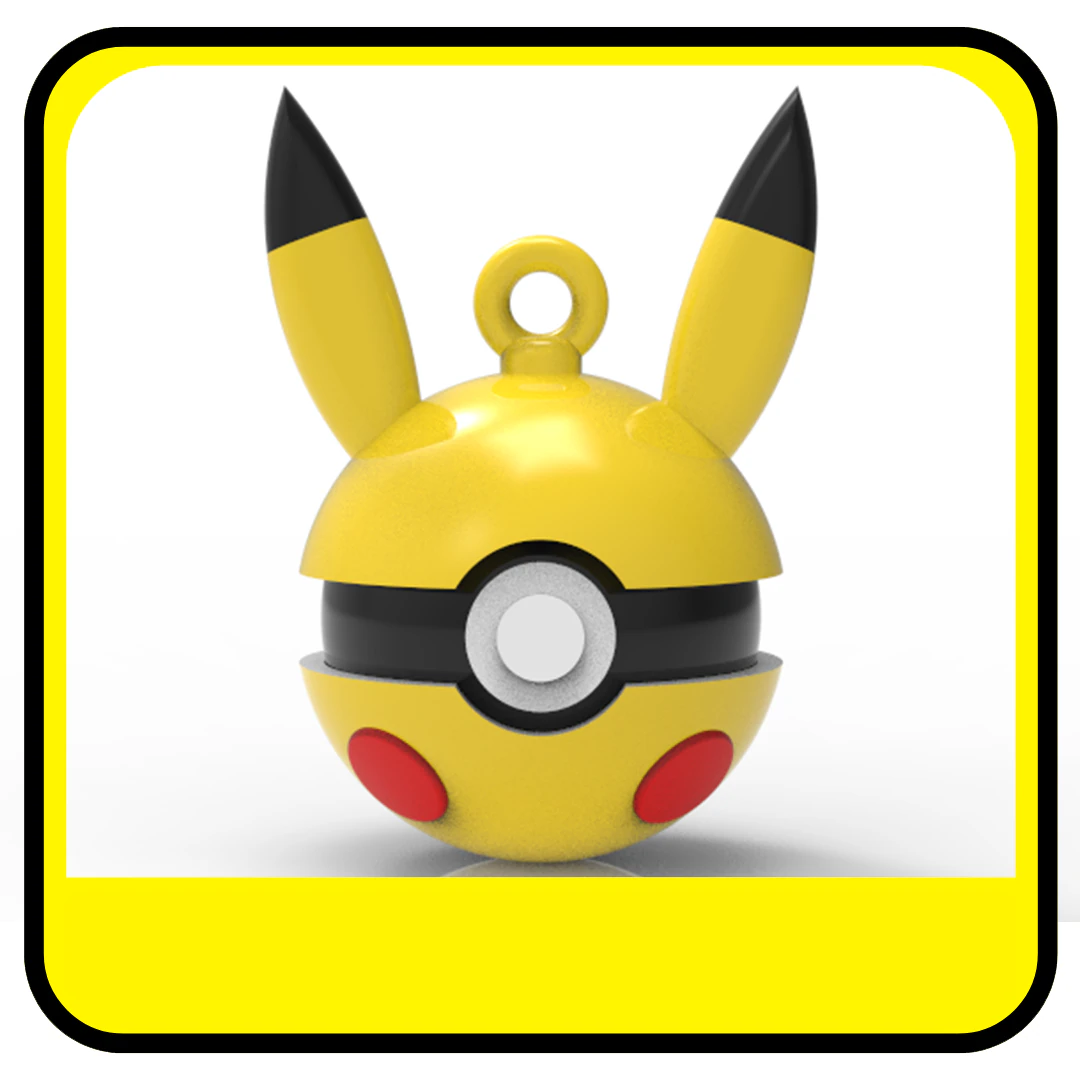 POKEMON CHRISTMAS ORNAMENTS - POKEBALLS - PIKACHU 3D Print Model .c4d .max .obj .3ds .fbx .stl .blend 