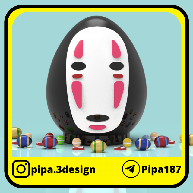 Kaonashi piggy bank or easter egg Modello di stampa 3D .c4d .max .obj .3ds .fbx .stl .blend 