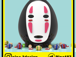 Kaonashi piggy bank or easter egg 3D Baskı Modeli