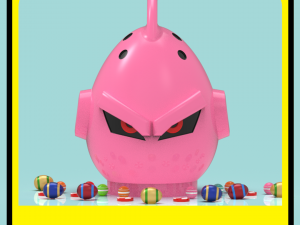 Majin Buu piggy bank or easter egg 3D Print Model