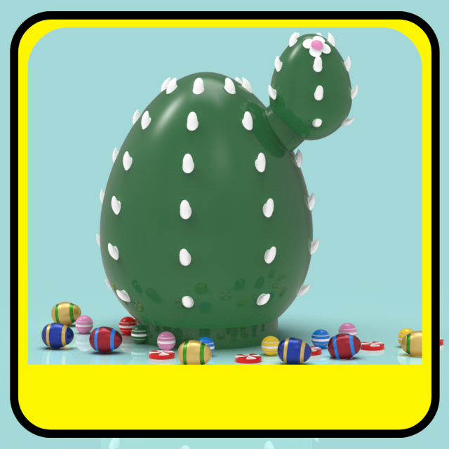 Cactus Shark piggy bank or easter egg 3D Print Model .c4d .max .obj .3ds .fbx .stl .blend 