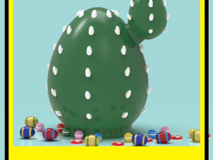 Cactus Shark piggy bank or easter egg 3D Print Model