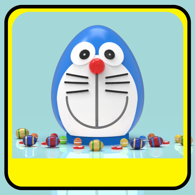 Doraemon piggy bank or easter egg 3D Print Model .c4d .max .obj .3ds .fbx .stl .blend 