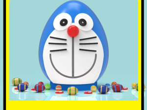 Doraemon piggy bank or easter egg Modello di stampa 3D