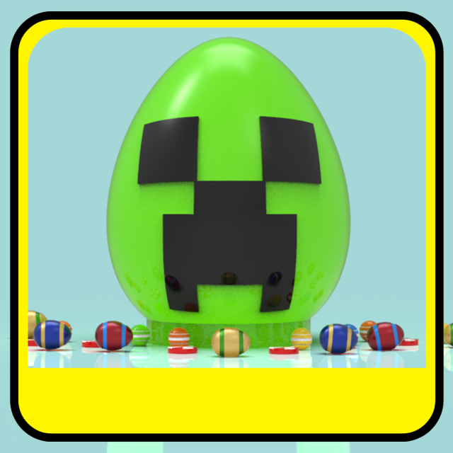Creeper piggy bank or easter egg Modèles 3D en vedette .c4d .max .obj .3ds .fbx .stl .blend